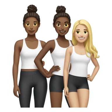 Four girls (two brunette two blonde) at soulcycle sticker