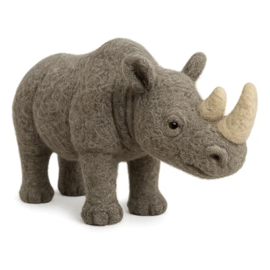 felted wool rhinoceros  sticker