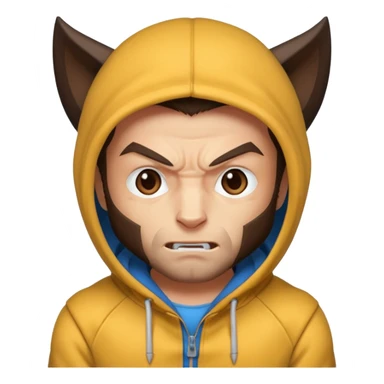 Wolverine with a hoodie  sticker