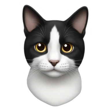 Black and white Cat with black spot near the nose sticker