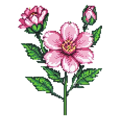 unrealistic pink flower sticker