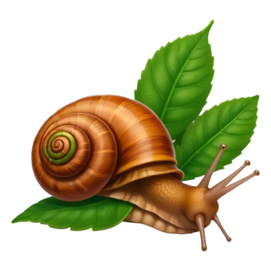 brown Snail with Long hair on leaf sticker