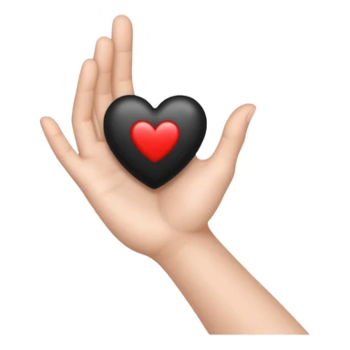  black and white heart on hand sticker