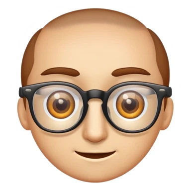 eye looking through glasses with the smirk face sticker