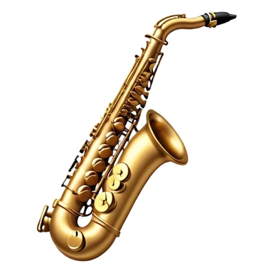 Cinematic Realistic Saxophone, smooth, curving brass body with a golden finish, soft reflections of warm light catching the details, a player’s fingers carefully pressing the keys, glowing with a jazzy, atmospheric charm. sticker