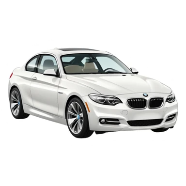 fancy white BMW car driving towards right side sticker