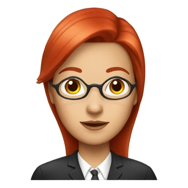 white lawyer woman with red straight hair  sticker