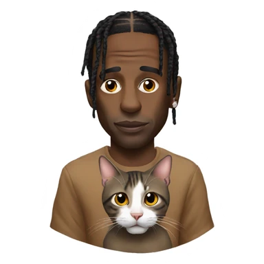 Travis scott with a cat filter sticker