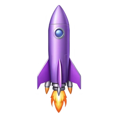 a rocket with light purple elements  sticker