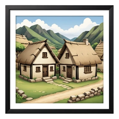old times primitive houses sticker