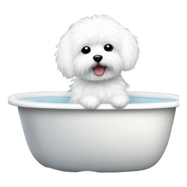 Maltese bichon in the bathtub sticker