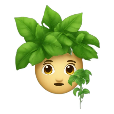 someone hiding behind a plant sticker