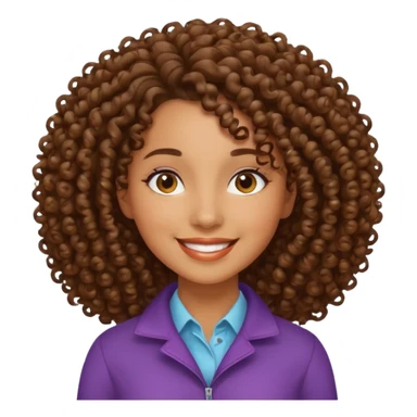 mixed race woman curl hair sticker