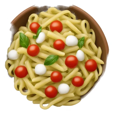 Bowl with pasta pesto with mozarella and tomato  sticker