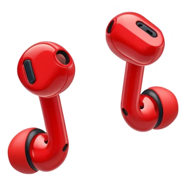 red wireless earbuds sticker