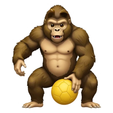 Gorilla with yellow kickball sticker