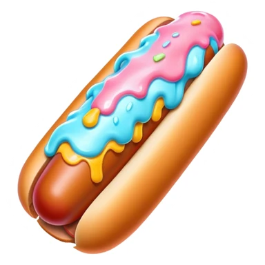 Melting neon ice cream hot dog  sticker