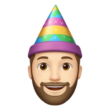 young man with a short beard, happy birthday boy sticker