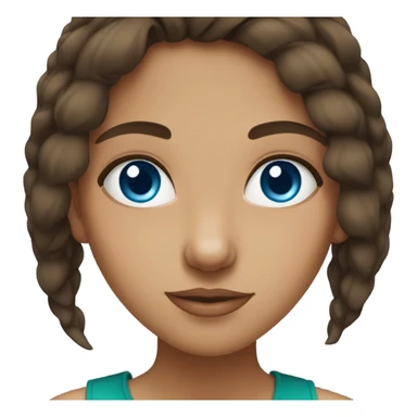 brown haired blue eyed algerian girl sticker