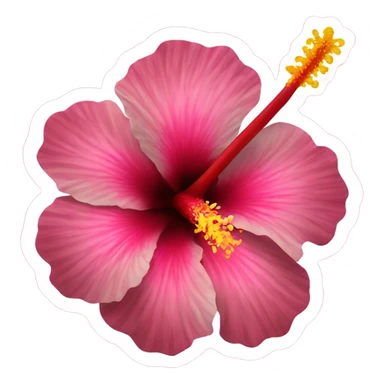 Hibiscus flower hair clip  sticker