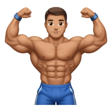 dodybuilder doble biceps possing sticker