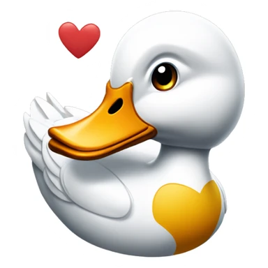 Un canard qui tien un coeur  sticker