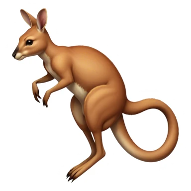 Full-body Australian Kangaroo – Cinematic-realistic Australian kangaroo, jumping with powerful hind legs and a muscular tail for balance. Its reddish-brown fur glows under the golden sunlight, ears perked and eyes alert.  sticker