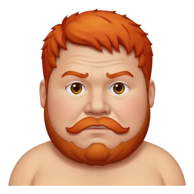 A fat man who is ginger and has a red face no beard sticker