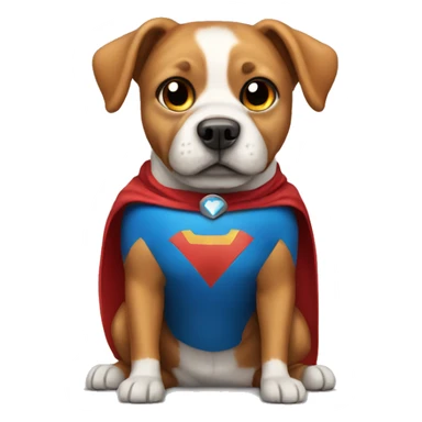 Dog wearing a superhero costume sticker