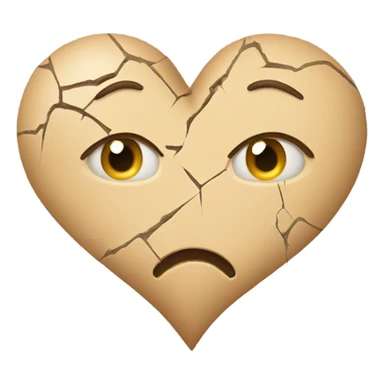 Beige heart broke sticker