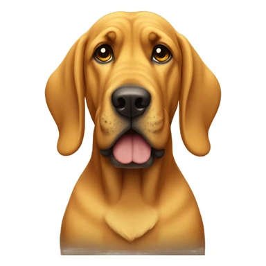 A yellow bloodhound with his paw in the air. sticker