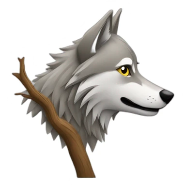 Un loup sur un arbre sticker