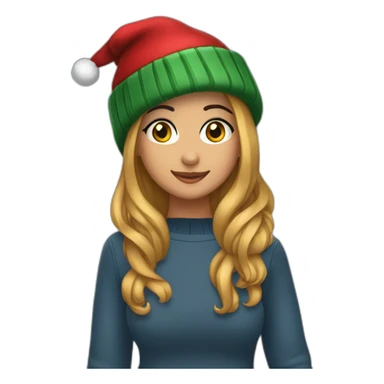 Kimberly loaiza con gorro navideño sticker