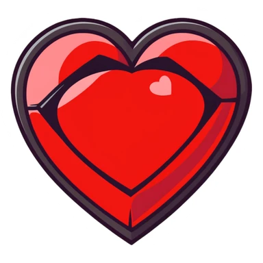 red diamond heart sticker
