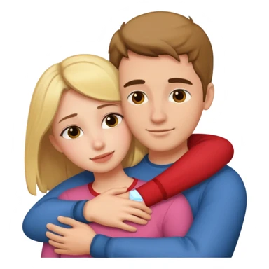 Create a man hug his girlfriend from front like 🫂 sticker