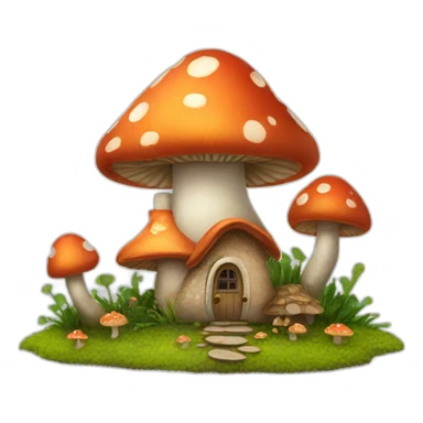mushroom house sticker