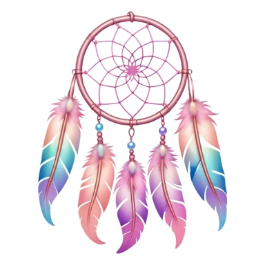 Iridescent pastel pink gradients dreamcatcher sticker