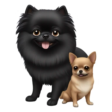 black Pomeranian 2 chihuahuas sticker