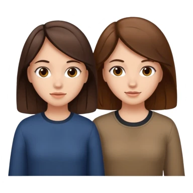 2 Besties g girls one dark brown hair one light brown hair sticker