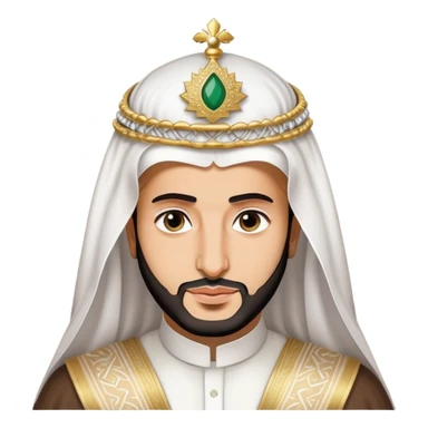 Mohammed bin Salman, Saudi Arabian crown prince, in traditional Saudi attire with white headdress sticker