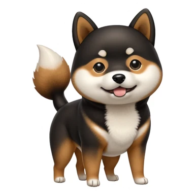 black Shiba Inu dog pooping sticker