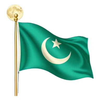 Uzbek flag fluttering in the moon sticker