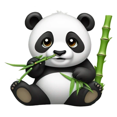 Cool panda eating bamboo sticker