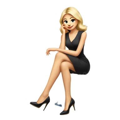 Russian beautiful girl sitting with high heels, with shopping bags on feet sticker