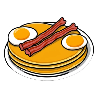 Bacon eggs and pancakes sticker