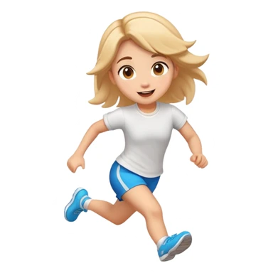 cute stella with running say hi animated  sticker
