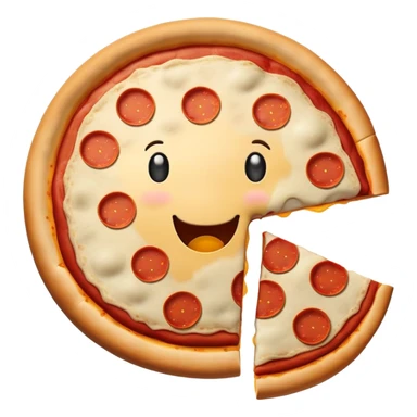 silly pizza with a face sticker