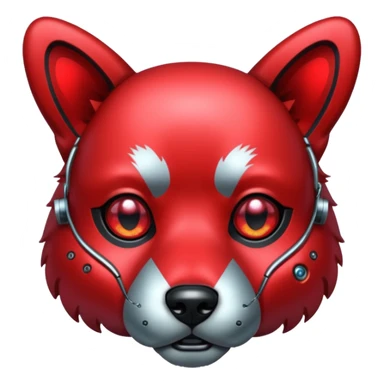 red glitter cyberpunk dog sticker