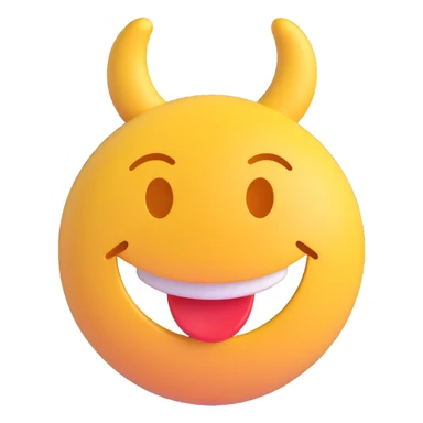 3D smiley emoji, round shape, horseshoe, lucky face sticker