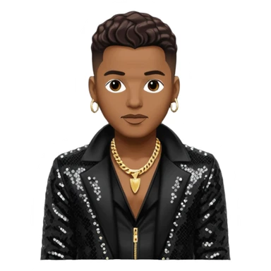 Donald DeVante Swing DeGrate from Jodeci/K-Ci & JoJo with dark brown, black sequin outfit sticker